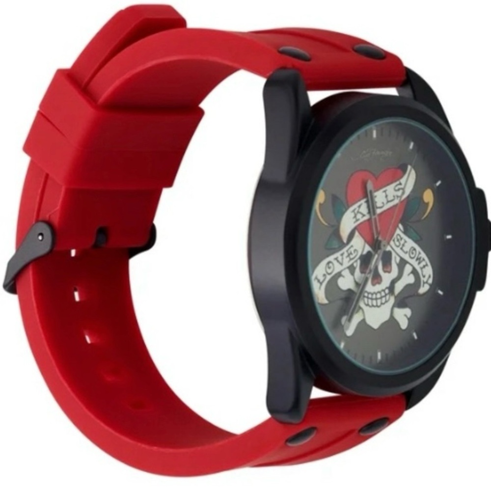 Ed Hardy Red & Black Skull Watch (Unisex) - Picture 5 of 14